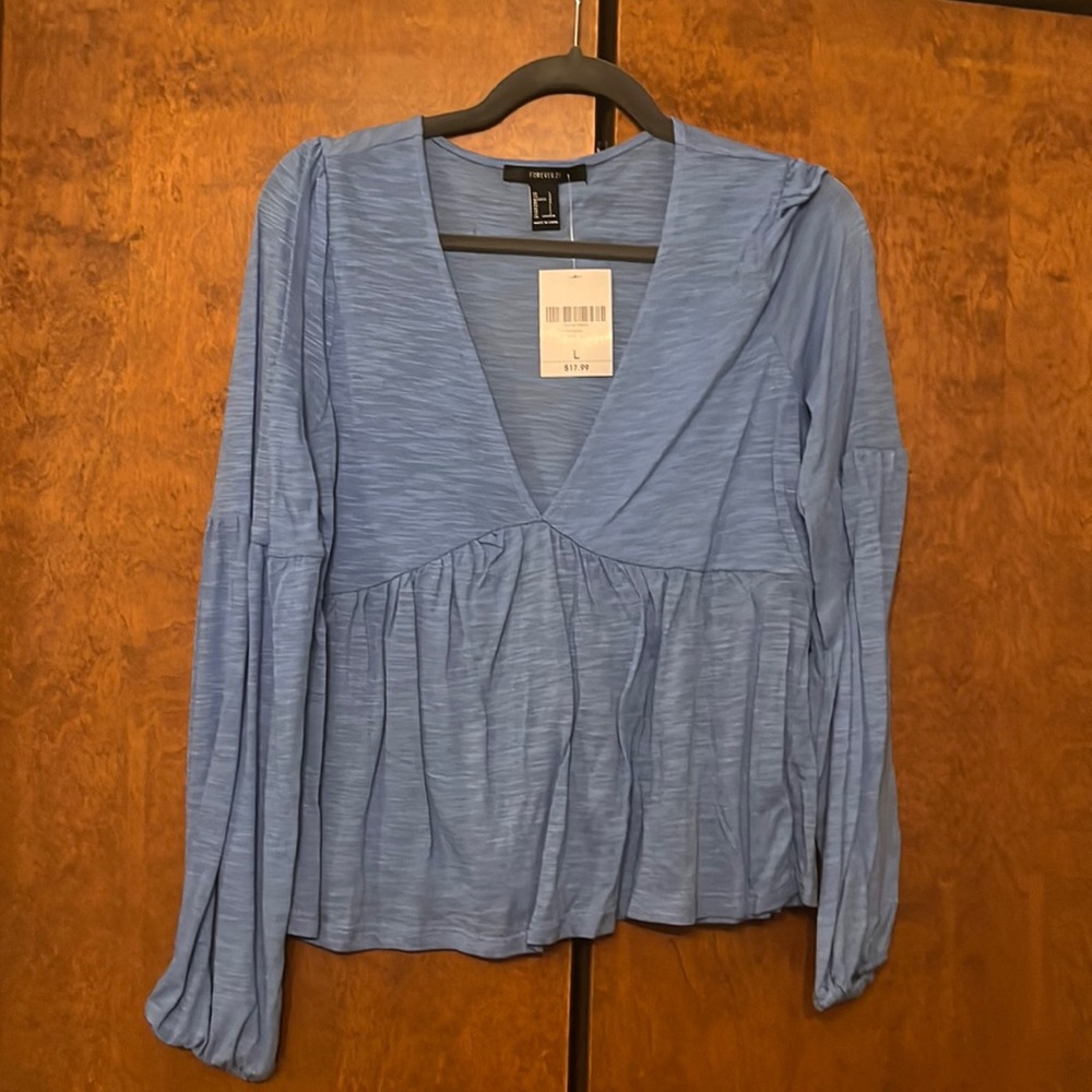 blue forever 21 blouse